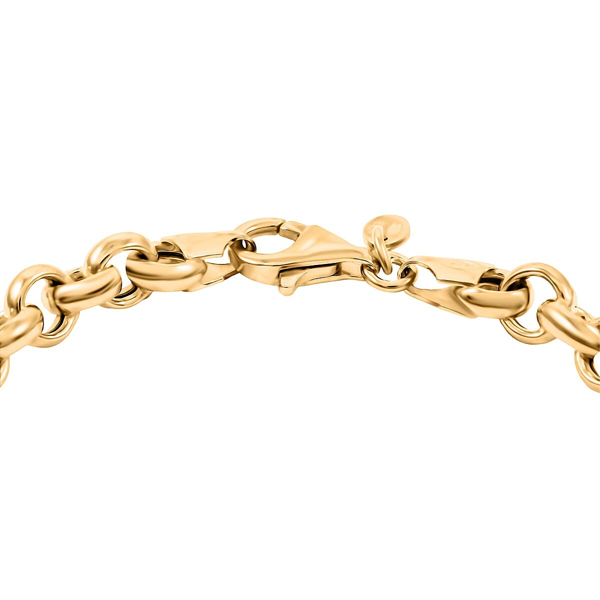 Italian La Bella Sterling Silver Rolo Chain Bracelet (8.00 In) (9.06 g) YG image number 2