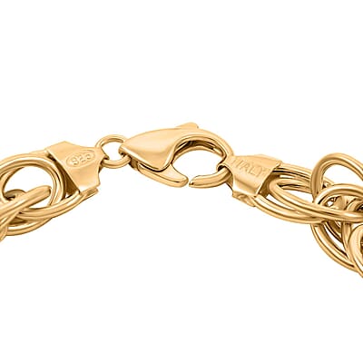 Italian La Bella Fantasia Chain Bracelet in 14K Yellow Gold Over Sterling Silver (8.00 In) 18.37 Grams