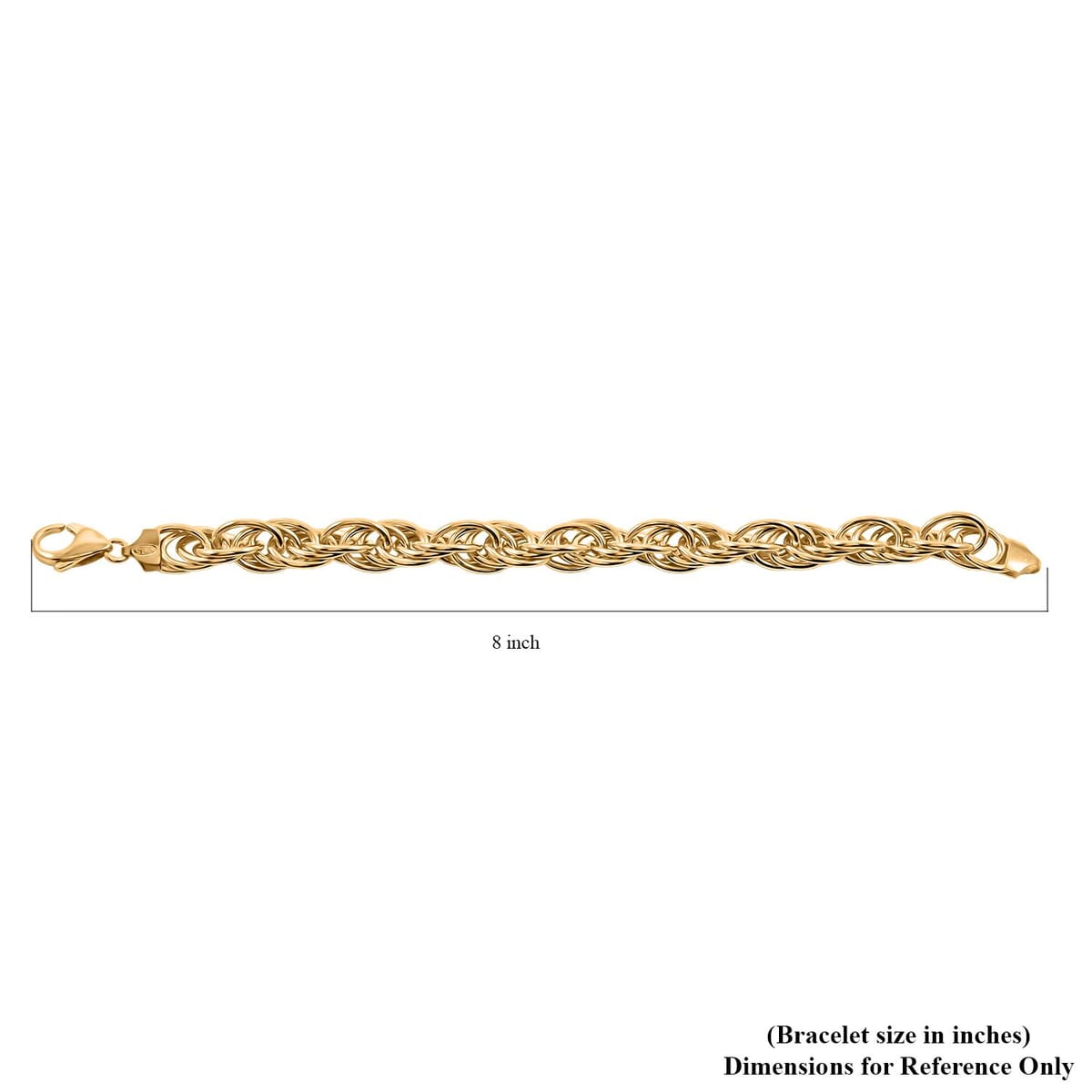 Italian La Bella Fantasia Chain Bracelet in 14K Yellow Gold Over Sterling Silver (8.00 In) 18.37 Grams image number 3