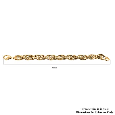 Italian La Bella Fantasia Chain Bracelet in 14K Yellow Gold Over Sterling Silver (8.00 In) 18.37 Grams