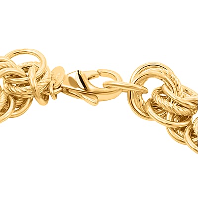 Italian La Bella Sterling Silver Fantasia Chain Bracelet (8.00 In) (22.13 g) YG
