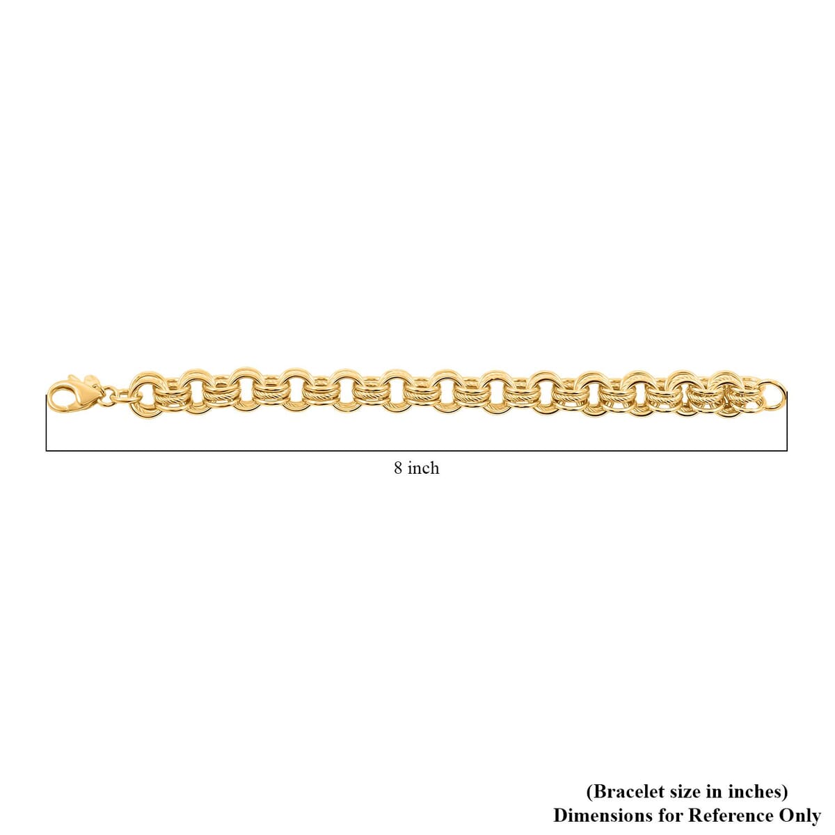Italian La Bella Sterling Silver Fantasia Chain Bracelet (8.00 In) (22.13 g) YG image number 3