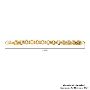 Italian La Bella Sterling Silver Fantasia Chain Bracelet (8.00 In) (22.13 g) YG