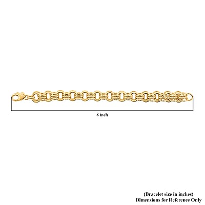 Italian La Bella Sterling Silver Fantasia Chain Bracelet (8.00 In) (22.13 g) YG