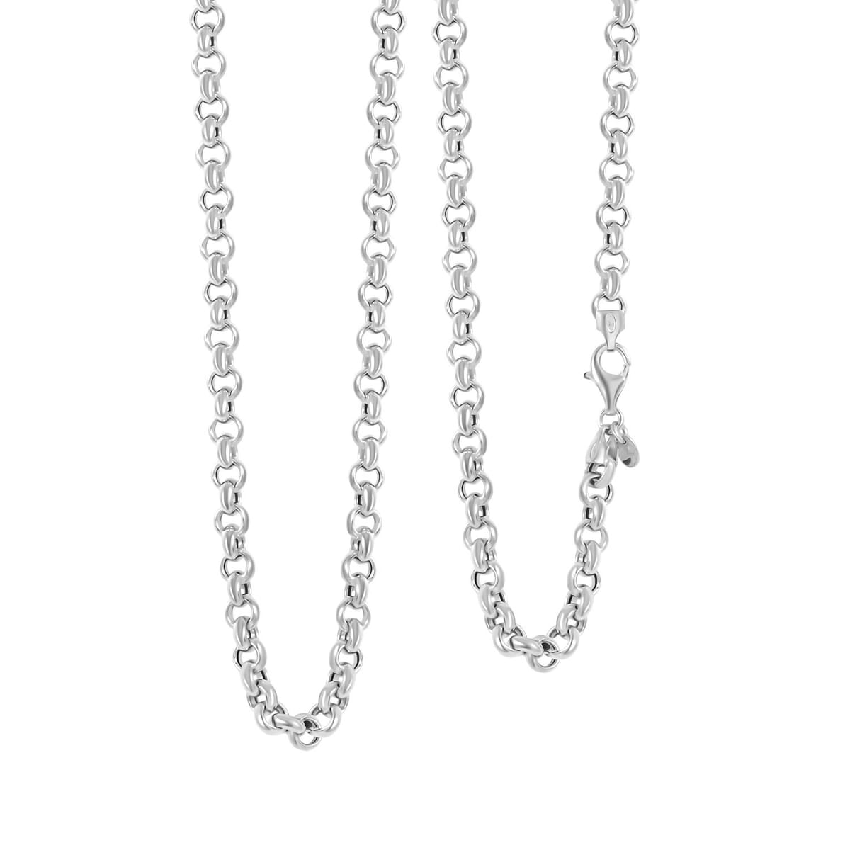 Italian La Bella Rolo Chain Necklace in Sterling Silver 24.81 Grams 22 Inches image number 0