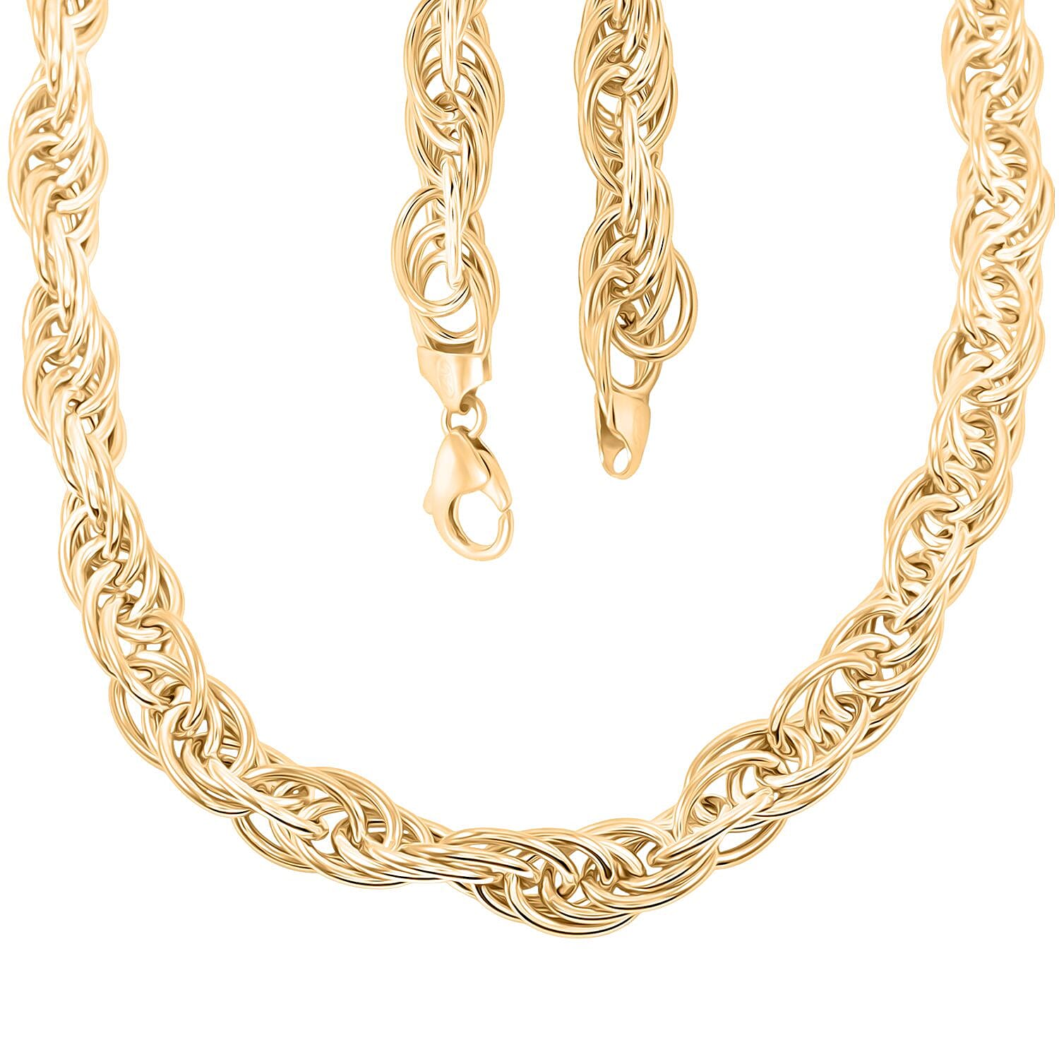 Italian La Bella 14K YG Over Sterling Silver Fantasia Chain Necklace (22 Inches) (51.84 g) YG