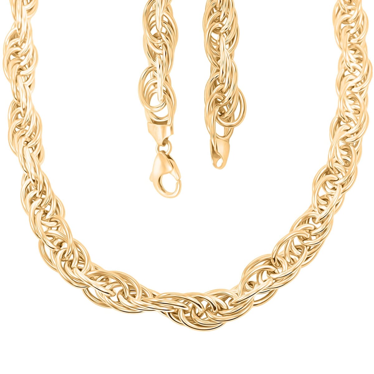 Italian La Bella 14K YG Over Sterling Silver Fantasia Chain Necklace (22 Inches) (51.84 g) YG image number 3
