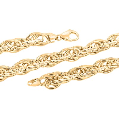 Italian La Bella 14K YG Over Sterling Silver Fantasia Chain Necklace (22 Inches) (51.84 g) YG