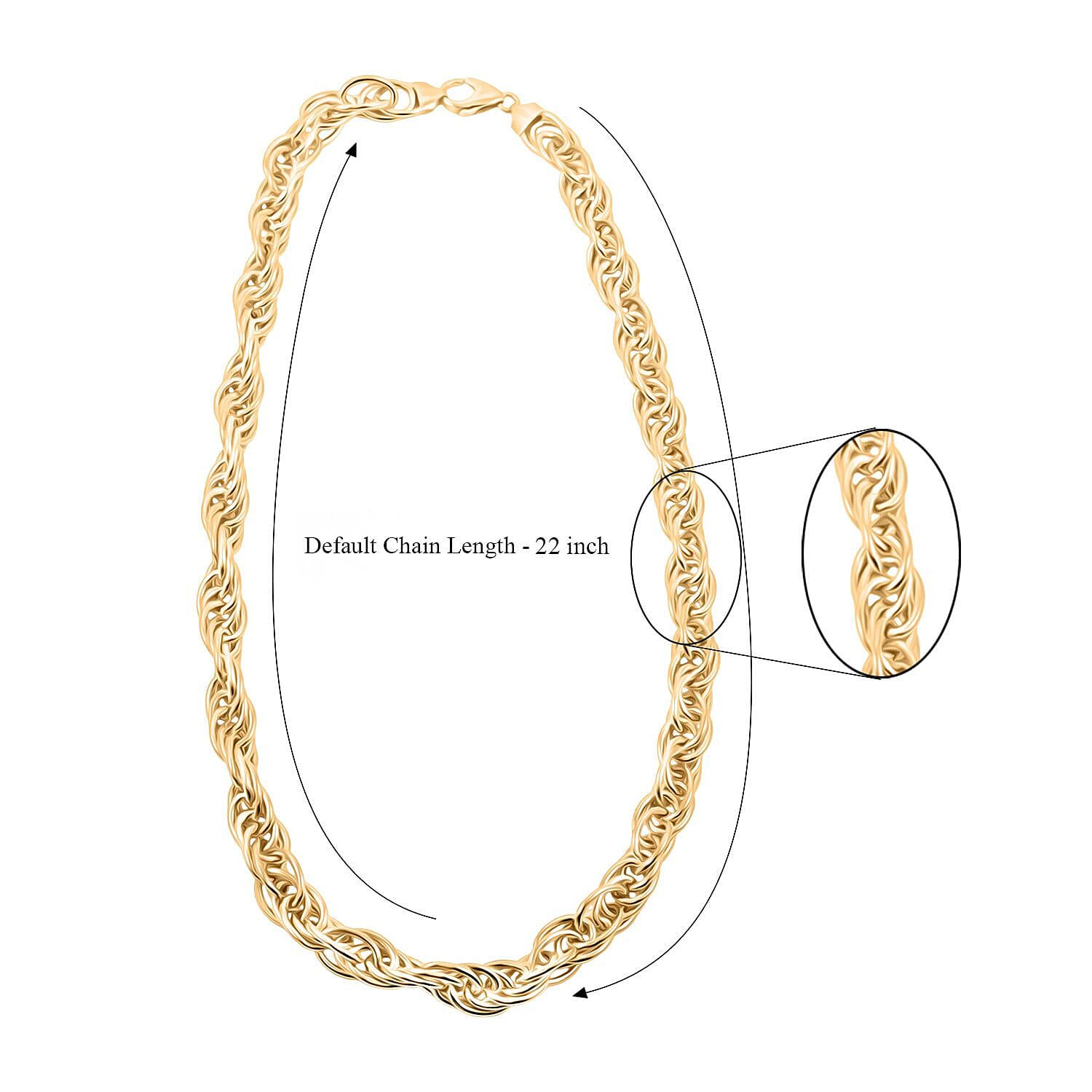 Italian La Bella 14K YG Over Sterling Silver Fantasia Chain Necklace (22 Inches) (51.84 g) YG