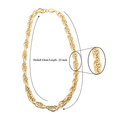Italian La Bella 14K YG Over Sterling Silver Fantasia Chain Necklace (22 Inches) (51.84 g) YG