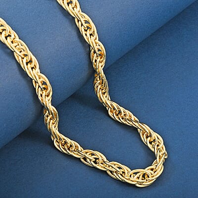 Italian La Bella Sterling Silver Fantasia Chain Necklace (22 Inches) (31 g) YG
