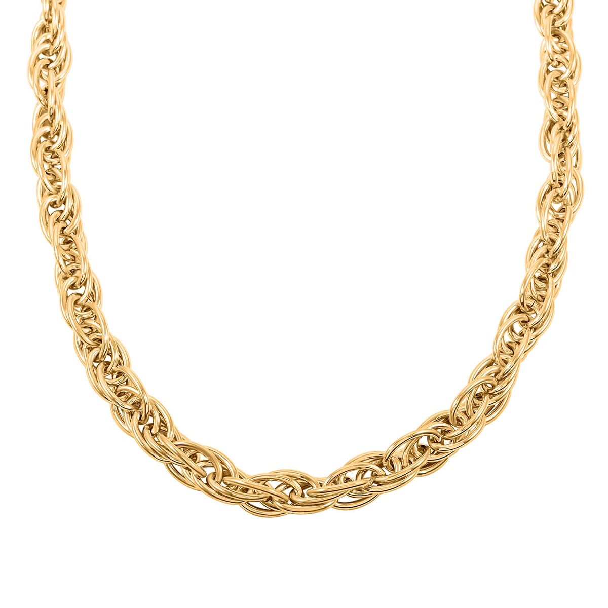 Italian La Bella Sterling Silver Fantasia Chain Necklace (22 Inches) (31 g) YG image number 2