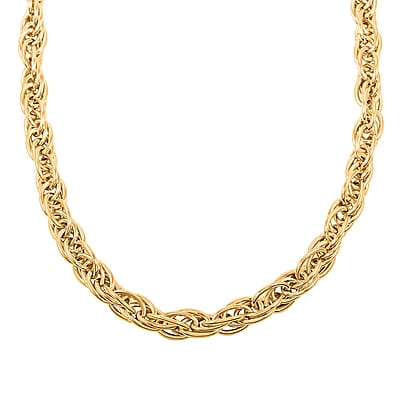 Italian La Bella Sterling Silver Fantasia Chain Necklace (22 Inches) (31 g) YG