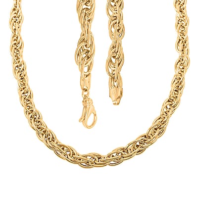 Italian La Bella Sterling Silver Fantasia Chain Necklace (22 Inches) (31 g) YG