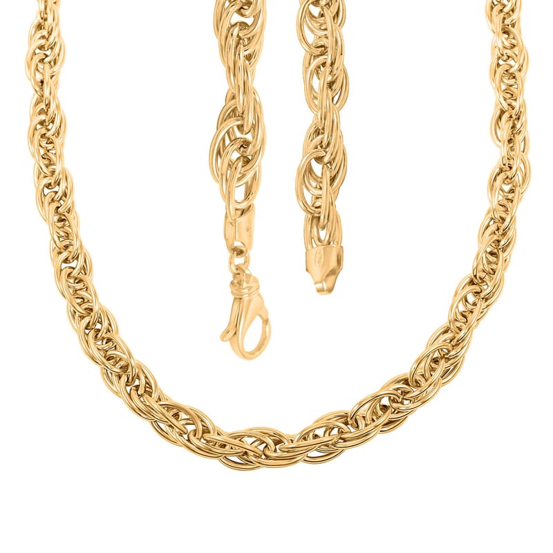 Italian La Bella Sterling Silver Fantasia Chain Necklace (22 Inches) (31 g) YG