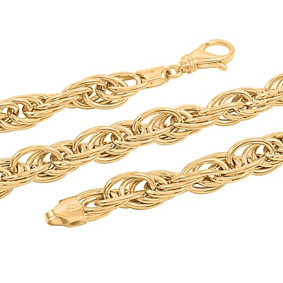 Italian La Bella Sterling Silver Fantasia Chain Necklace (22 Inches) (31 g) YG