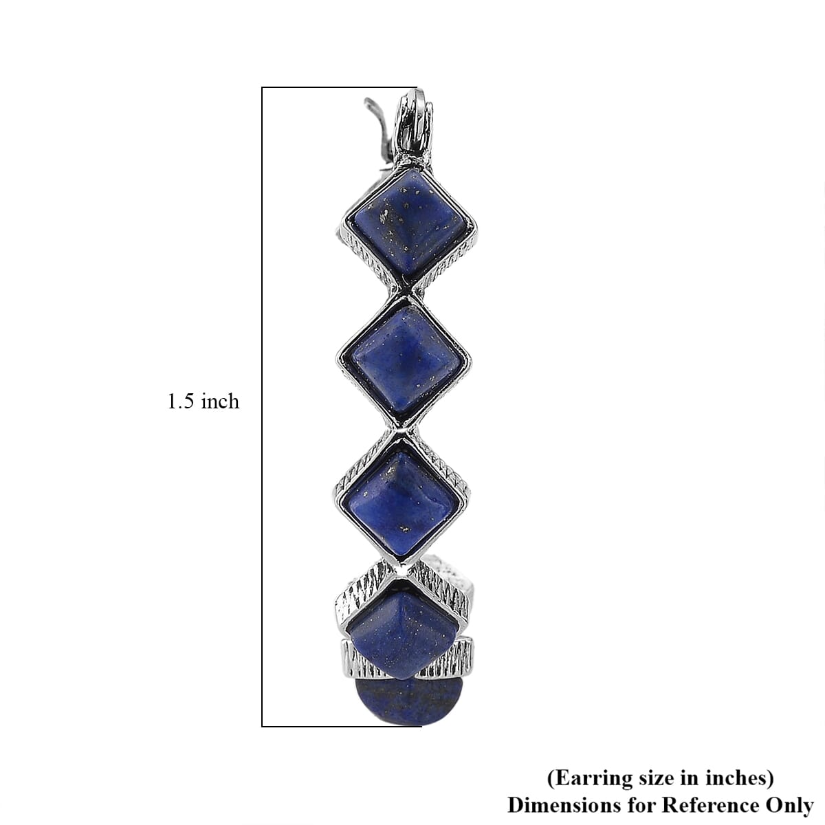 Lapis Lazuli 20.00 ctw Hoop Earrings in Silvertone  image number 4