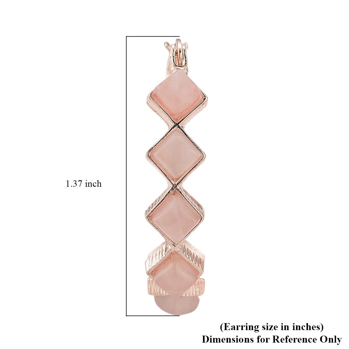 Galiea Rose Quartz 20.00 ctw Hoop Earrings in Rosetone  image number 4