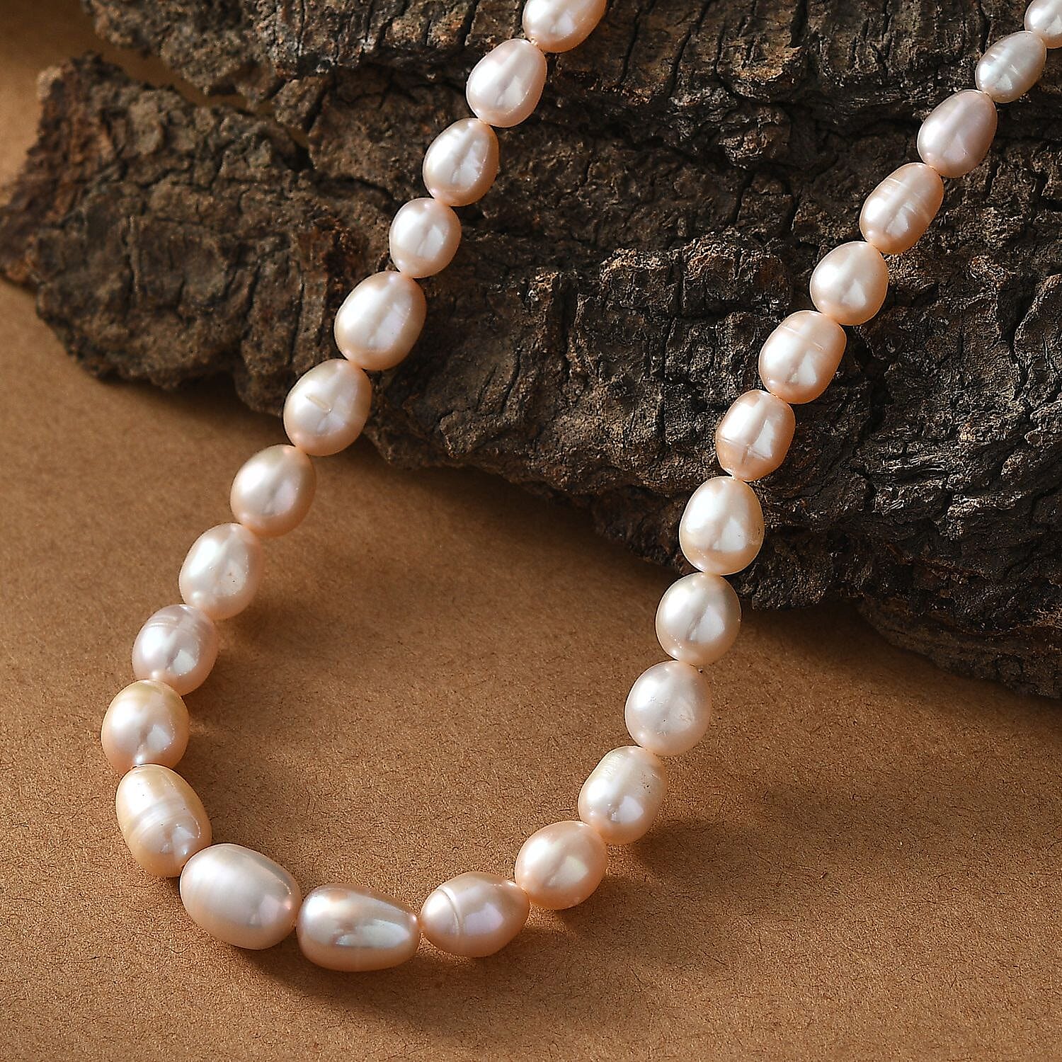Freshwater Pearl Drop Shape Sun-Kissed Necklace in 18K Vermeil Yellow Gold Over Sterling Silver 18 Inches