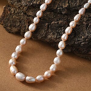 Freshwater Pearl Drop Shape Sun-Kissed Necklace in 18K Vermeil Yellow Gold Over Sterling Silver 18 Inches