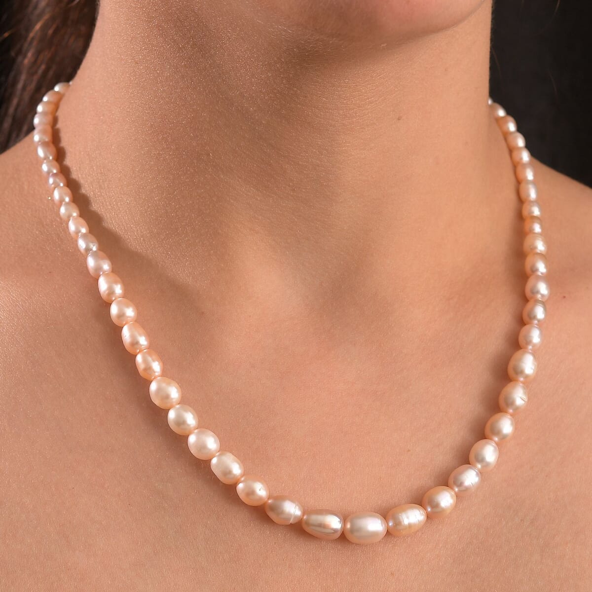 Freshwater Pearl Drop Shape Necklace in 18K Vermeil Yellow Gold Over Sterling Silver 18 Inches image number 2
