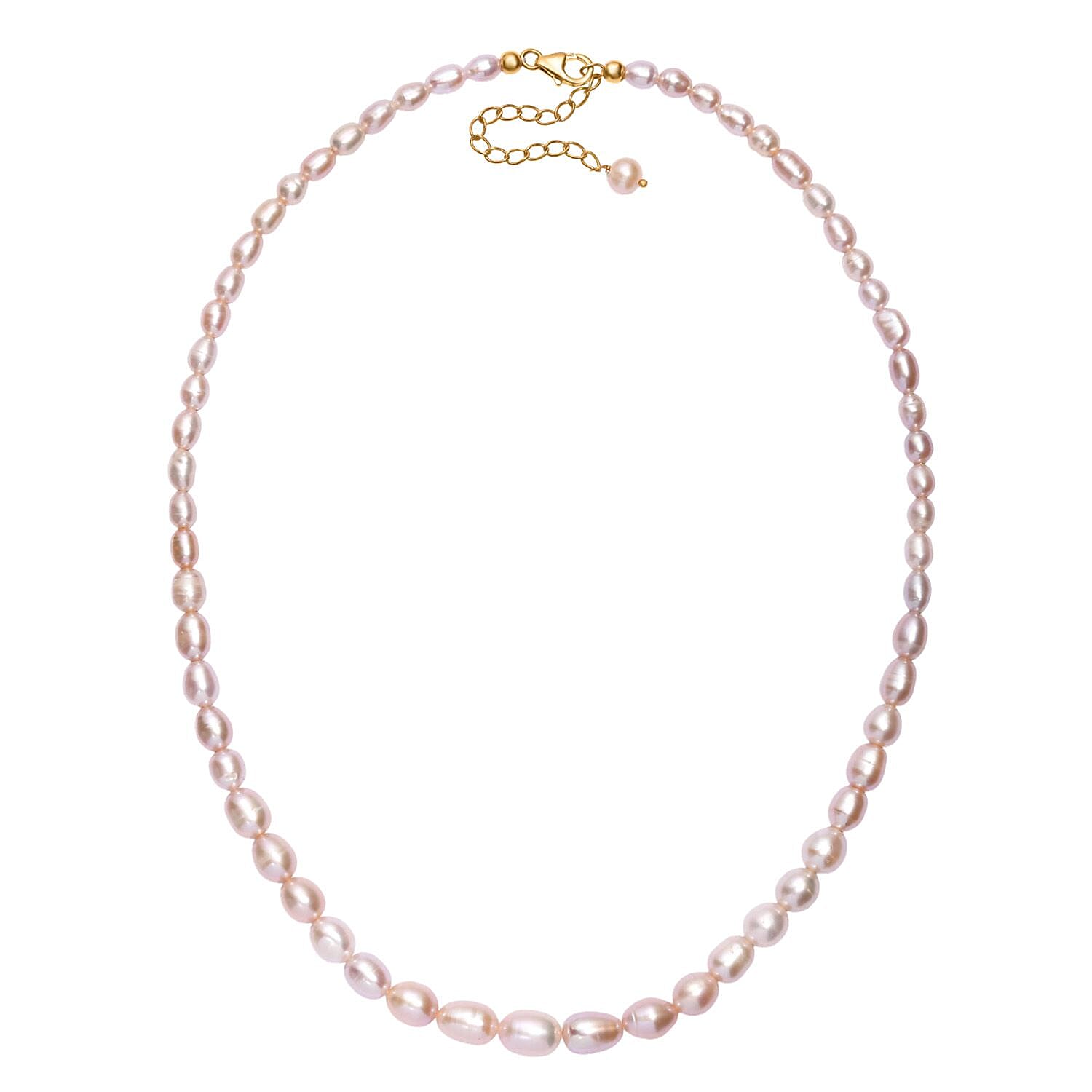 Freshwater Pearl Drop Shape Sun-Kissed Necklace in 18K Vermeil Yellow Gold Over Sterling Silver 18 Inches