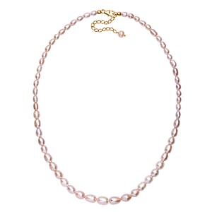 Freshwater Pearl Drop Shape Sun-Kissed Necklace in 18K Vermeil Yellow Gold Over Sterling Silver 18 Inches