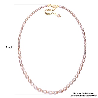 Freshwater Pearl Drop Shape Sun-Kissed Necklace in 18K Vermeil Yellow Gold Over Sterling Silver 18 Inches