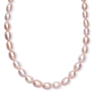 Freshwater Pearl Rice Shape Necklace in 18K Vermeil Yellow Gold Over Sterling Silver 18 Inches