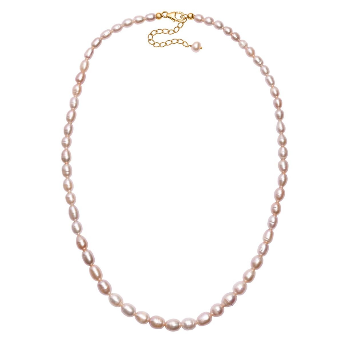 Freshwater Pearl Rice Shape Necklace in 18K Vermeil Yellow Gold Over Sterling Silver 18 Inches image number 3