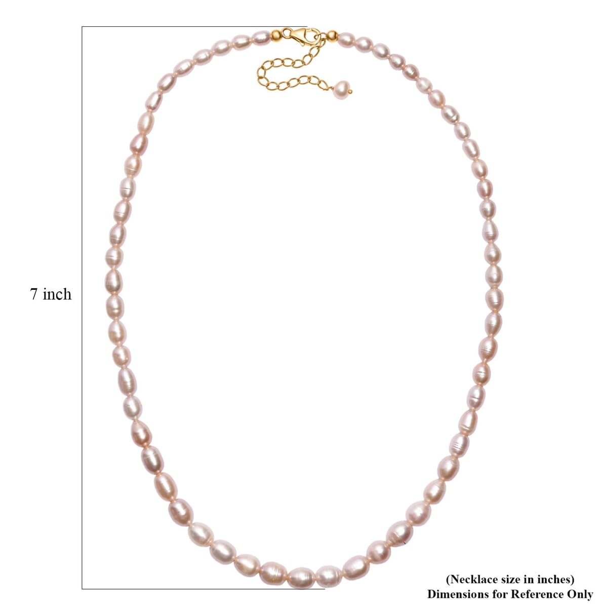 Freshwater Pearl Rice Shape Necklace in 18K Vermeil Yellow Gold Over Sterling Silver 18 Inches image number 5