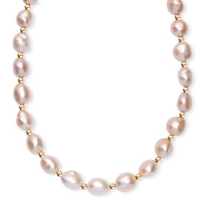 Freshwater Pearl Necklace in 18K Vermeil Yellow Gold Over Sterling Silver 18 Inches