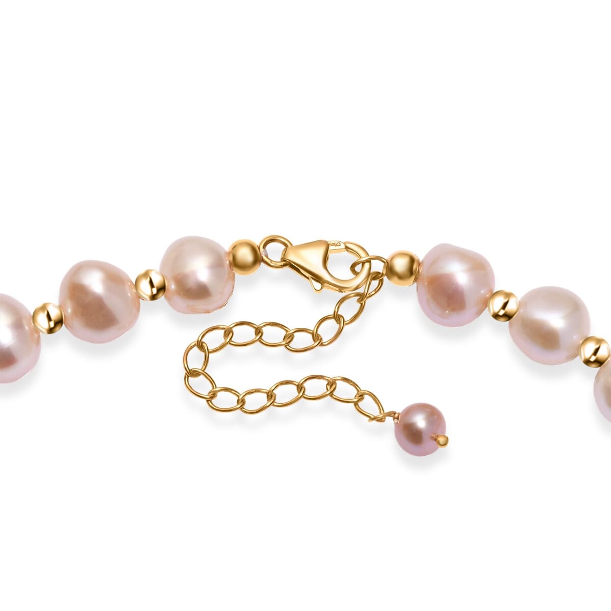 Freshwater Pearl Necklace in 18K Vermeil Yellow Gold Over Sterling Silver 18 Inches image number 4