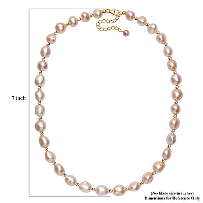 Freshwater Pearl Necklace in 18K Vermeil Yellow Gold Over Sterling Silver 18 Inches