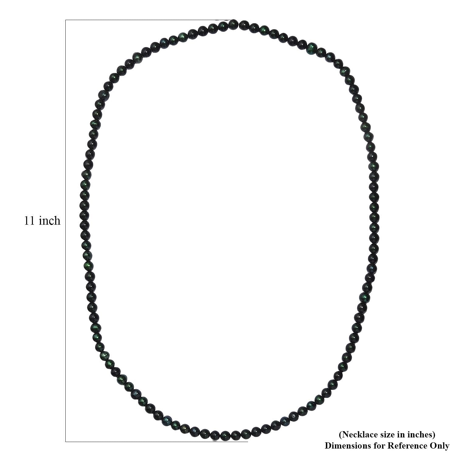 Green Dyed Pearl Endless Necklace 28 Inches