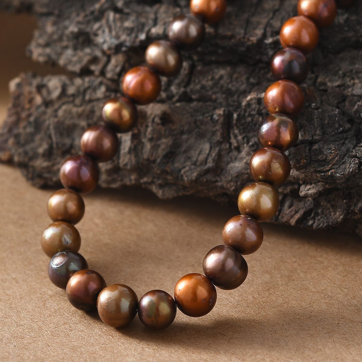 Bronze Dyed Pearl Endless Necklace (28 Inches) image number 1