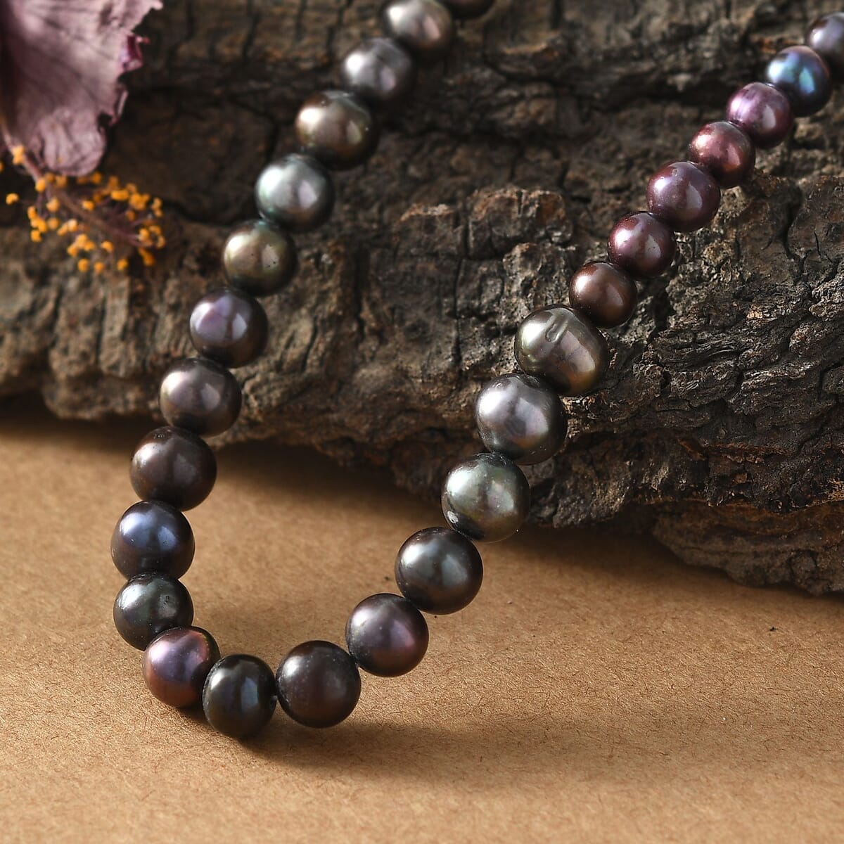 Peacock Dyed Pearl Endless Necklace (28 Inches) image number 1