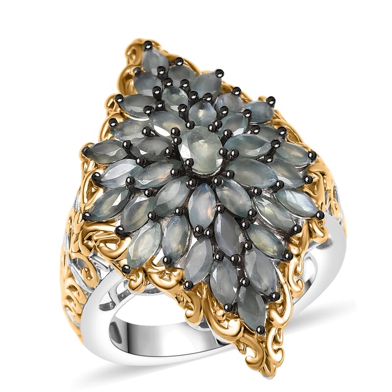D'Joy Narsipatnam Alexandrite Victorian Era Ring in 18K Vermeil YG and Rhodium Over Sterling Silver 3.25 ctw (Size 6.0)