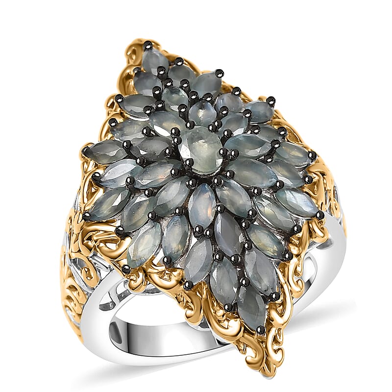 D'Joy Narsipatnam Alexandrite Victorian Era Ring in 18K Vermeil YG and Rhodium Over Sterling Silver 3.25 ctw (Size 6.0)