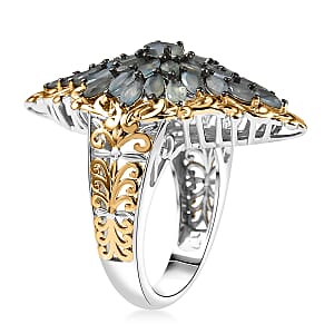 D'Joy Narsipatnam Alexandrite Victorian Era Ring in 18K Vermeil YG and Rhodium Over Sterling Silver 3.25 ctw (Size 6.0)