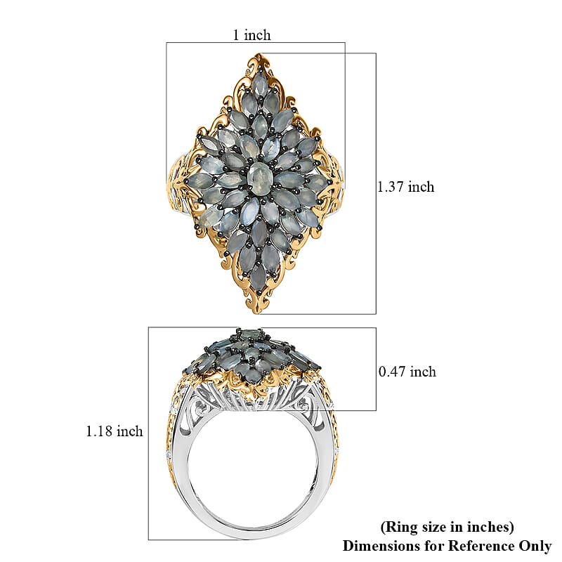 D'Joy Narsipatnam Alexandrite Victorian Era Ring in 18K Vermeil YG and Rhodium Over Sterling Silver 3.25 ctw (Size 6.0)
