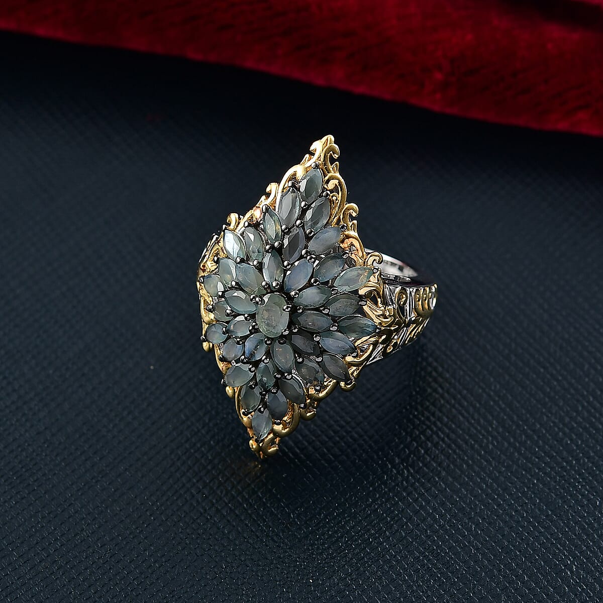 D'Joy Premium Narsipatnam Alexandrite 3.25 ctw Victorian Era Ring in 18K Vermeil YG and Rhodium Over Sterling Silver (Size 7.0)  image number 1