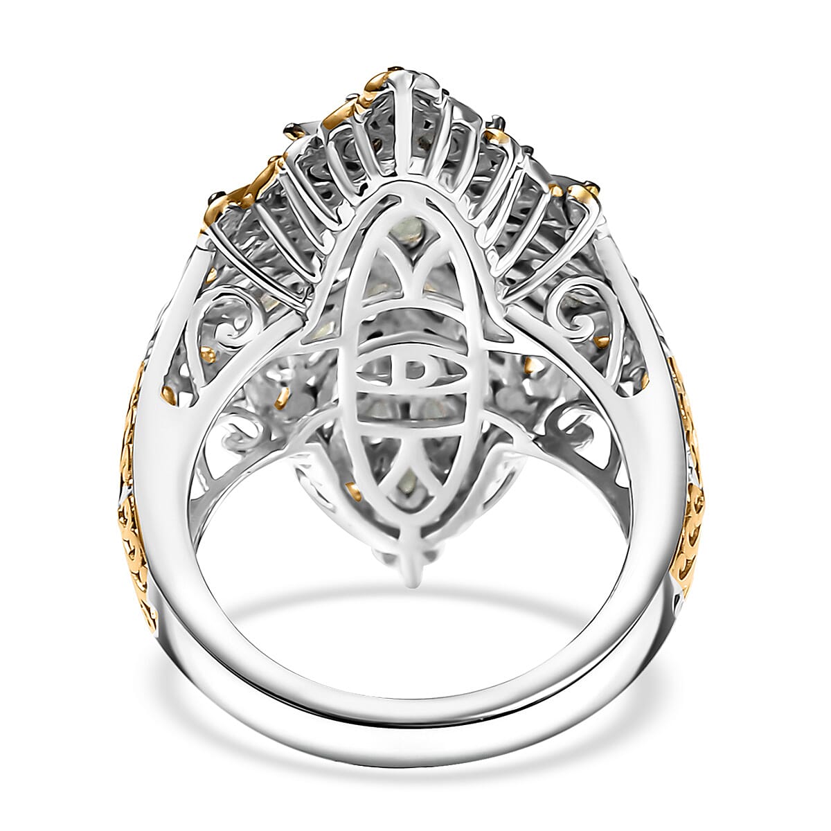 D'Joy Premium Narsipatnam Alexandrite 3.25 ctw Victorian Era Ring in 18K Vermeil YG and Rhodium Over Sterling Silver (Size 7.0)  image number 4