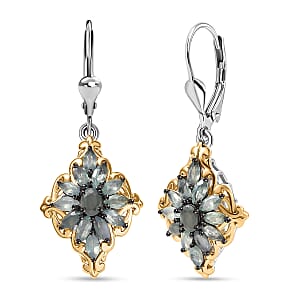 D'Joy Premium Narsipatnam Alexandrite 2.40 ctw Victorian Era Earrings in 18K Vermeil YG and Rhodium OverSterling Silver