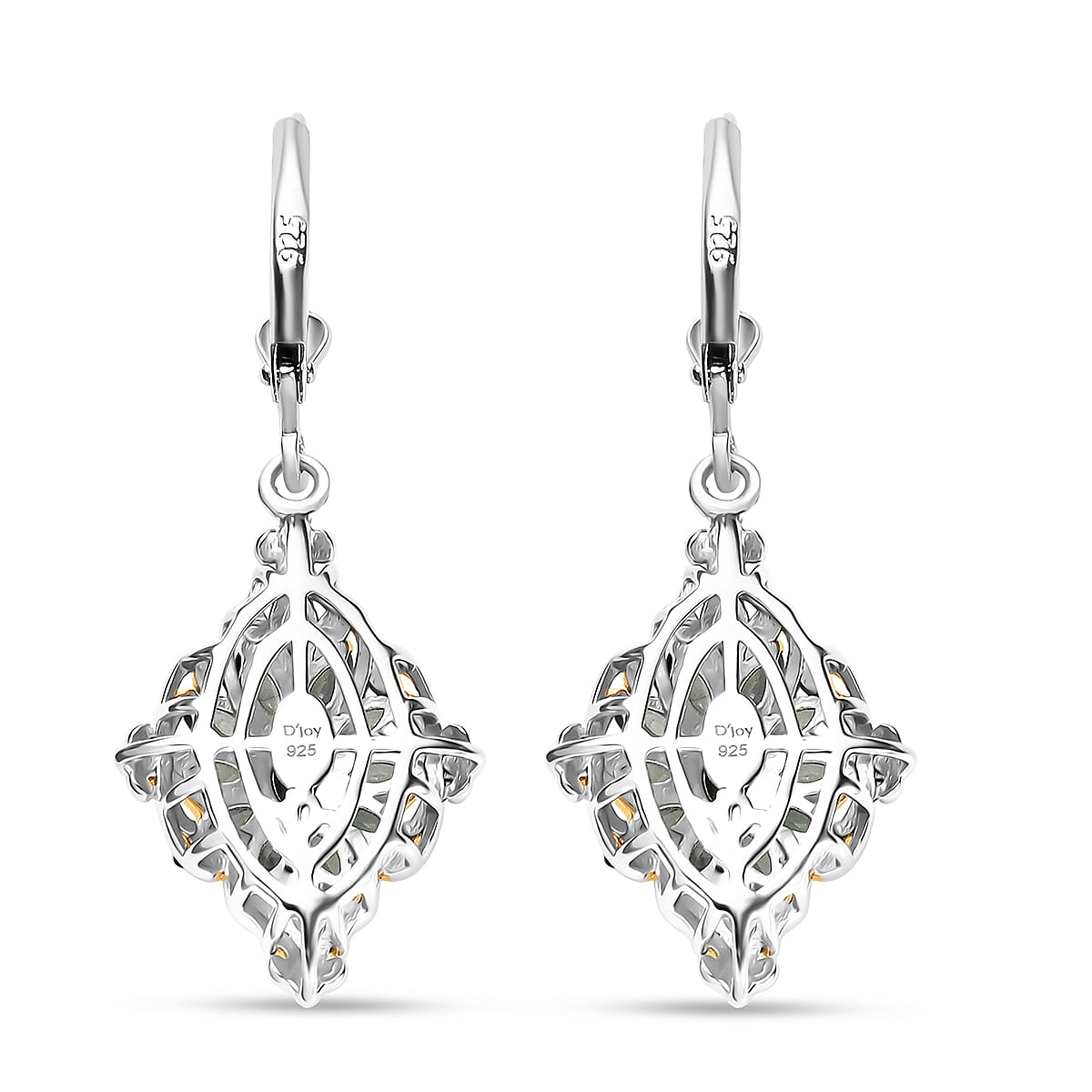 D'Joy Premium Narsipatnam Alexandrite 2.40 ctw Victorian Era Earrings in 18K Vermeil YG and Rhodium OverSterling Silver image number 4