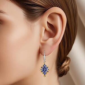 (Do Not Schedule For LS) D'Joy Premium Tanzanite 2.70 ctw Victorian Era Earrings in 18K Vermeil YG and Rhodium Over Sterling Silver