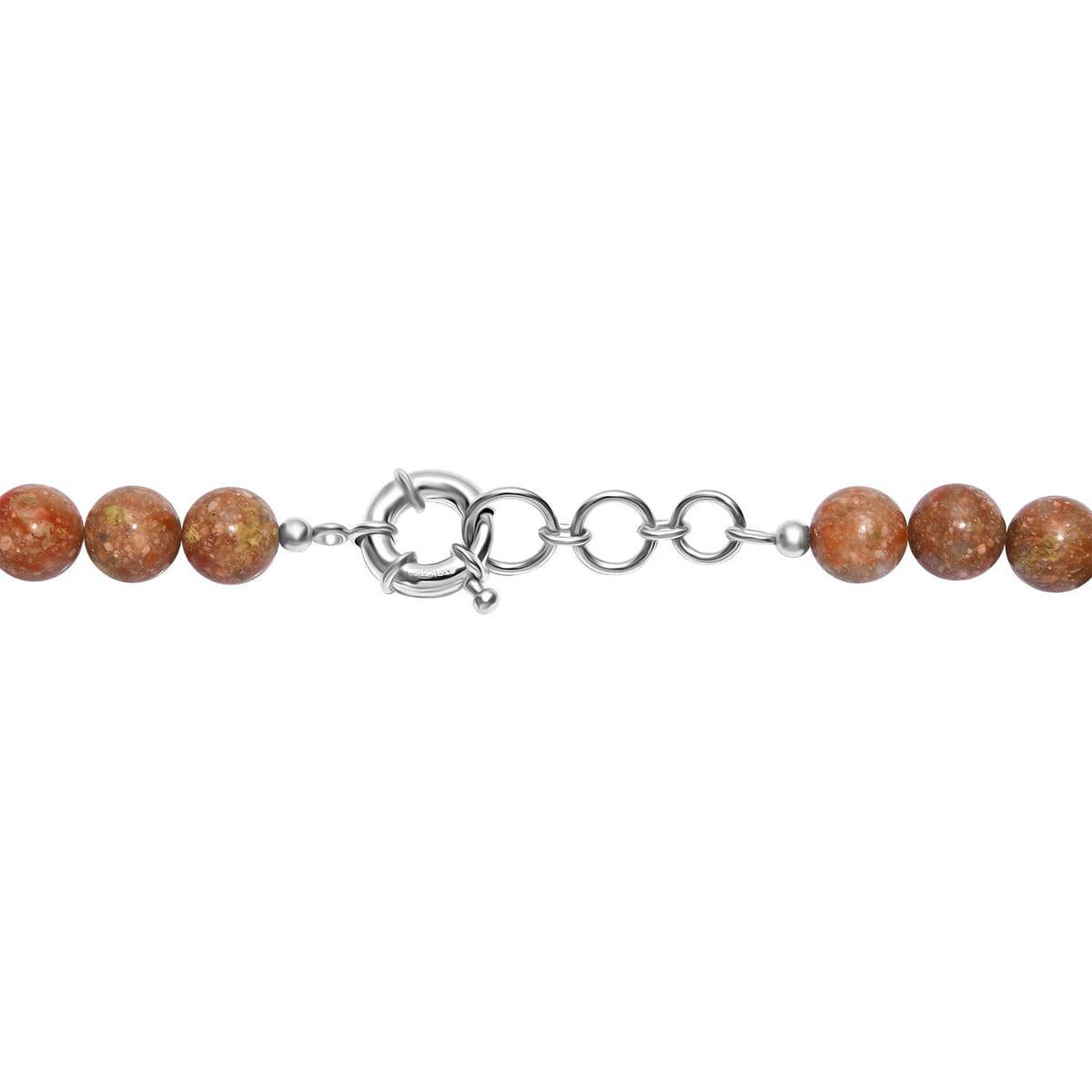 Unakite 300.00 ctw Beaded Necklace in Platinum Bond 18 Inches image number 4