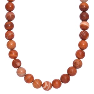 Red Jasper 300.00 ctw Beaded Necklace in Platinum Bond 18 Inches