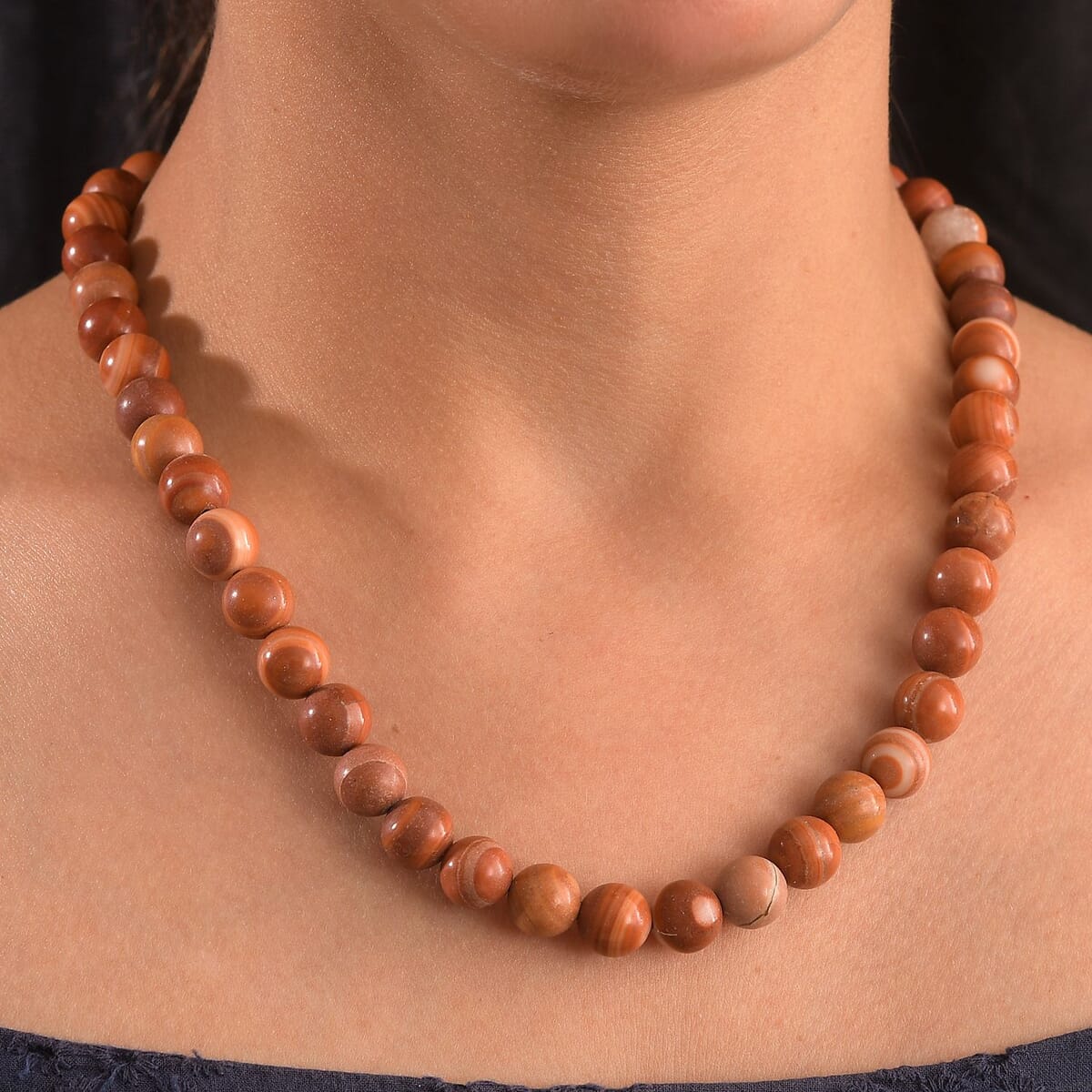 Red Jasper 300.00 ctw Beaded Necklace in Platinum Bond 18 Inches image number 2