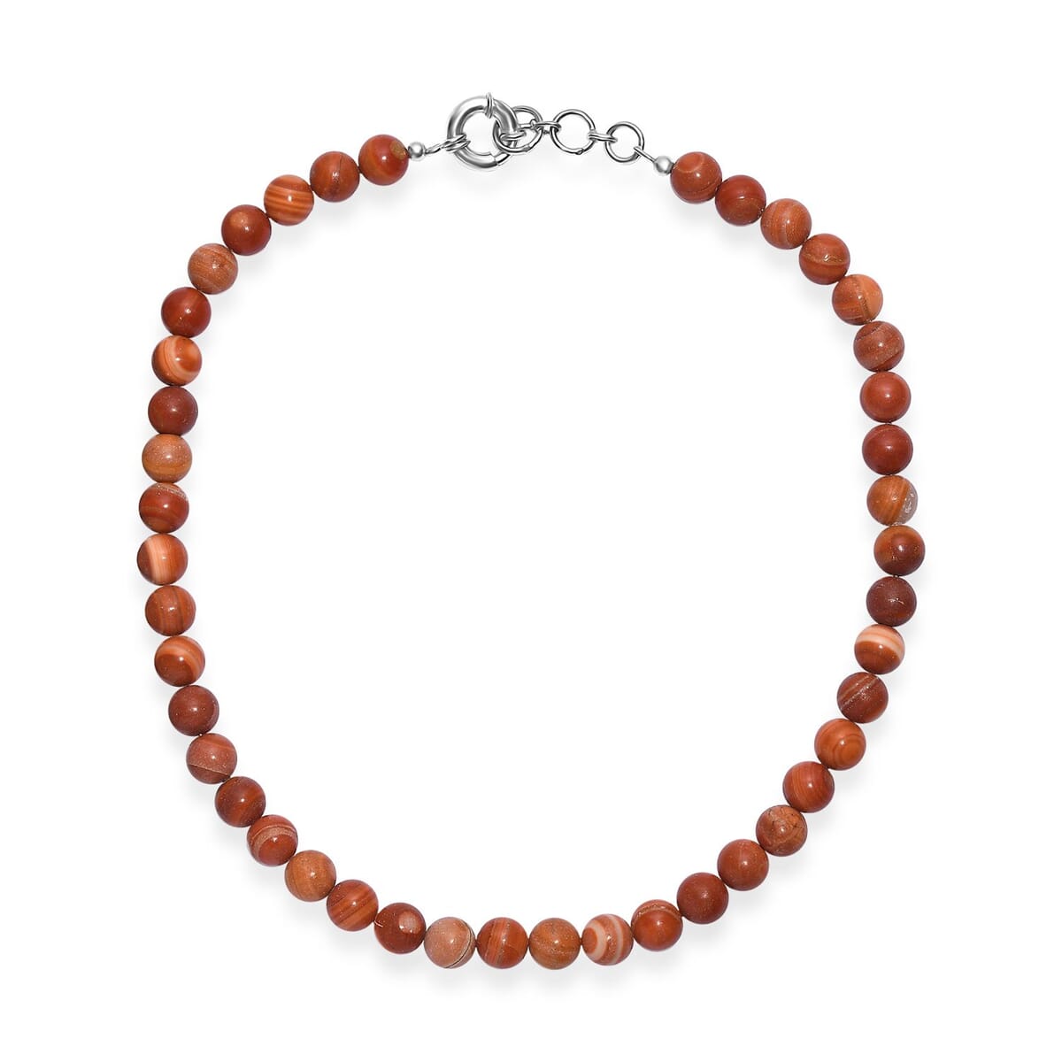 Red Jasper 300.00 ctw Beaded Necklace in Platinum Bond 18 Inches image number 3